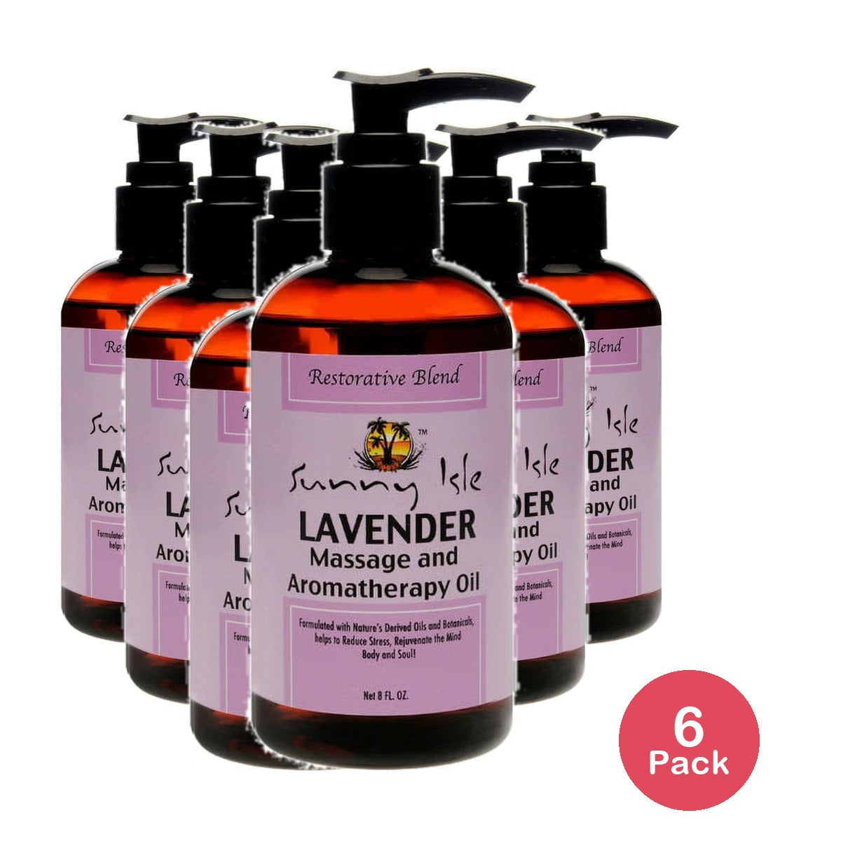 Sunny Isle Lavender Massage and Aromatherapy Oil (8. Oz (Pack of 6)