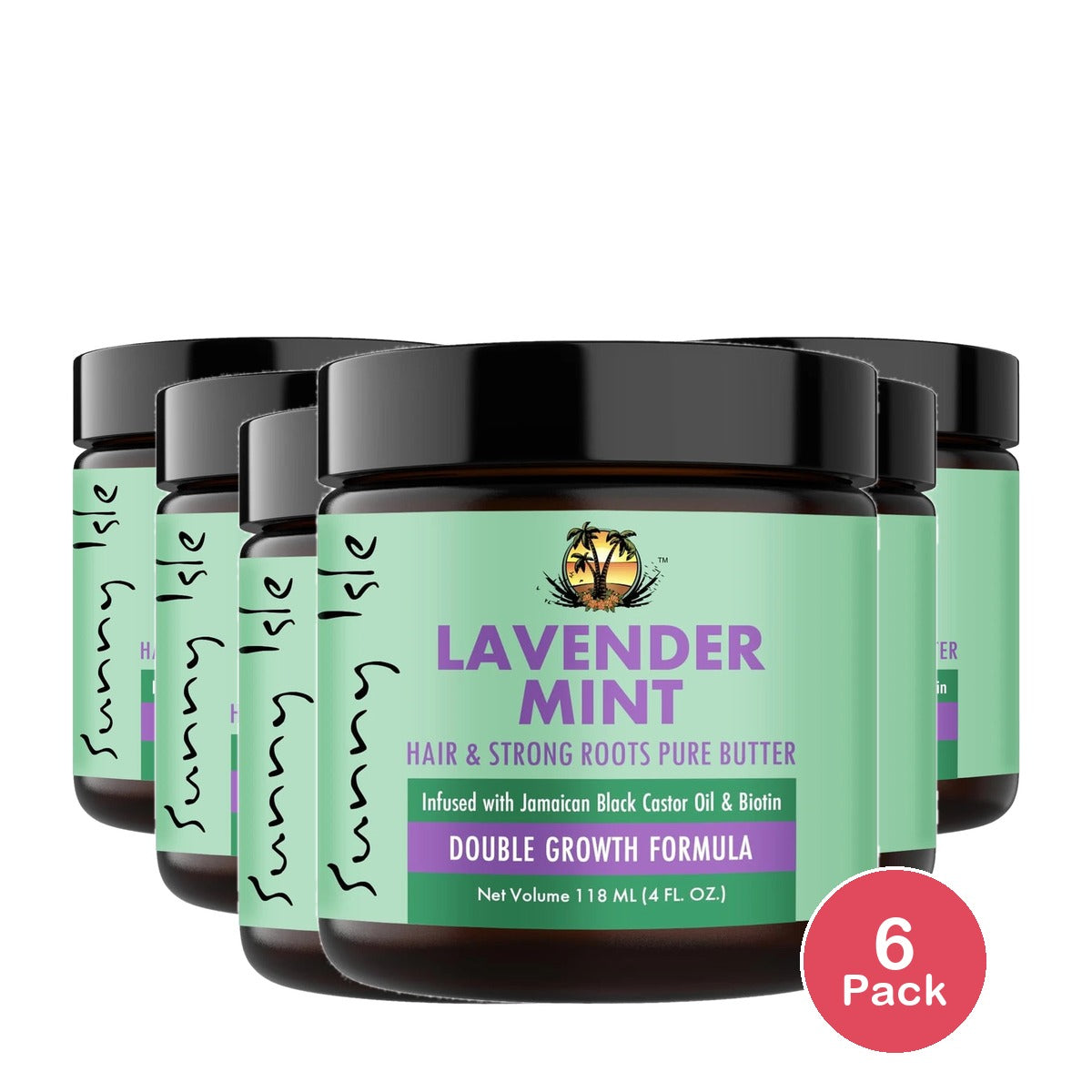 Sunny Isle Lavender Mint Hair and Strong Roots Butter 4oz (Pack of 6)