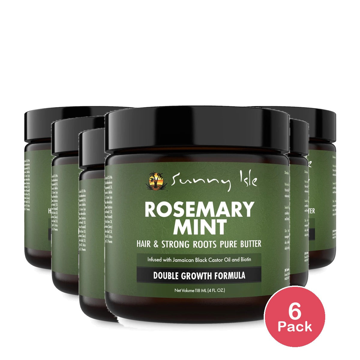 Sunny Isle Rosemary Mint Hair and Strong Roots Butter 4oz (Pack of 6)