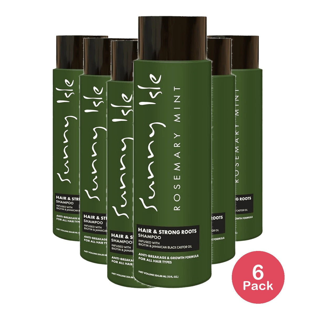 Sunny Isle Rosemary Mint Hair & Strong Roots Shampoo - 12 oz (Pack of 6)