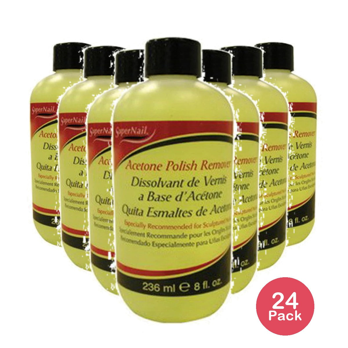Super Nail 8 Oz Acetone Polish Remover (235ml) (24 Pack)