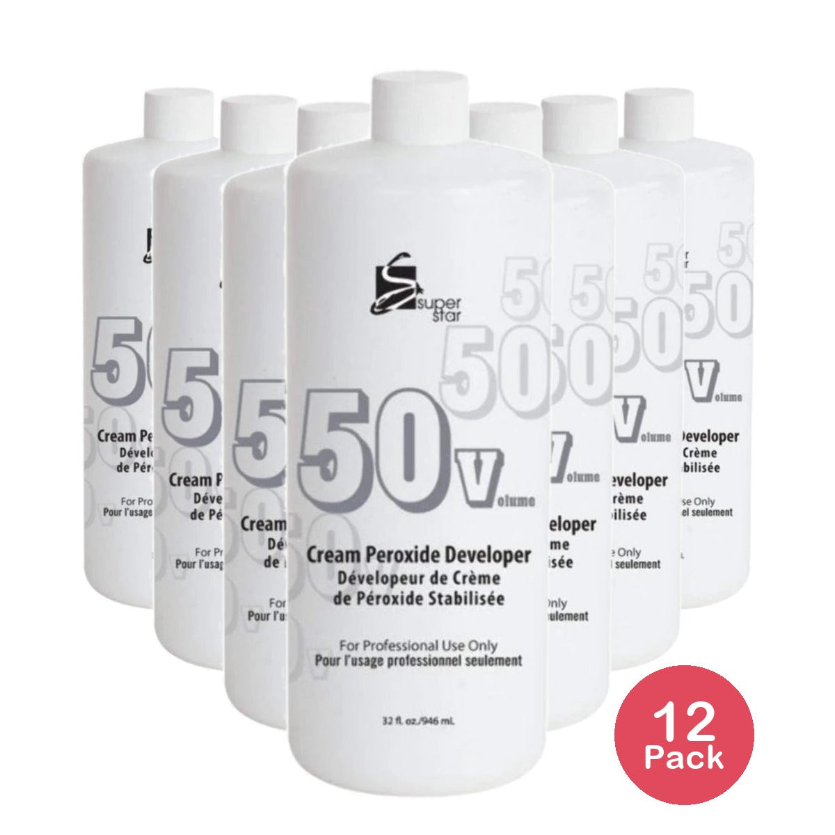 Super Star - Cream Peroxide Developer 50V 32 Oz(Pack of 12)