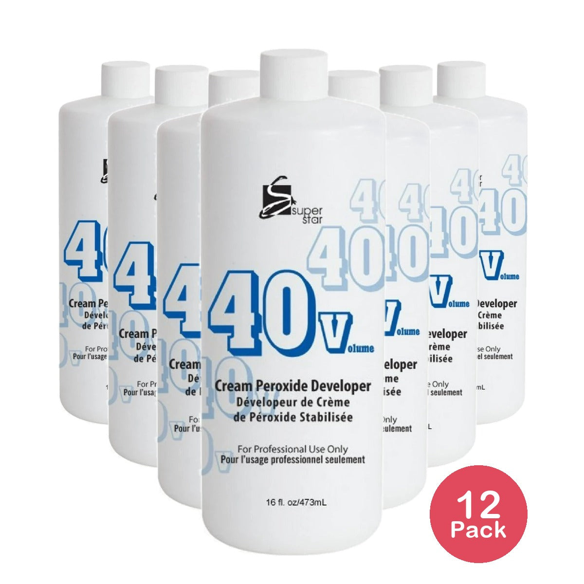 Superstar 40 Volume Cream Peroxide Developer 16 oz (Pack of 12)