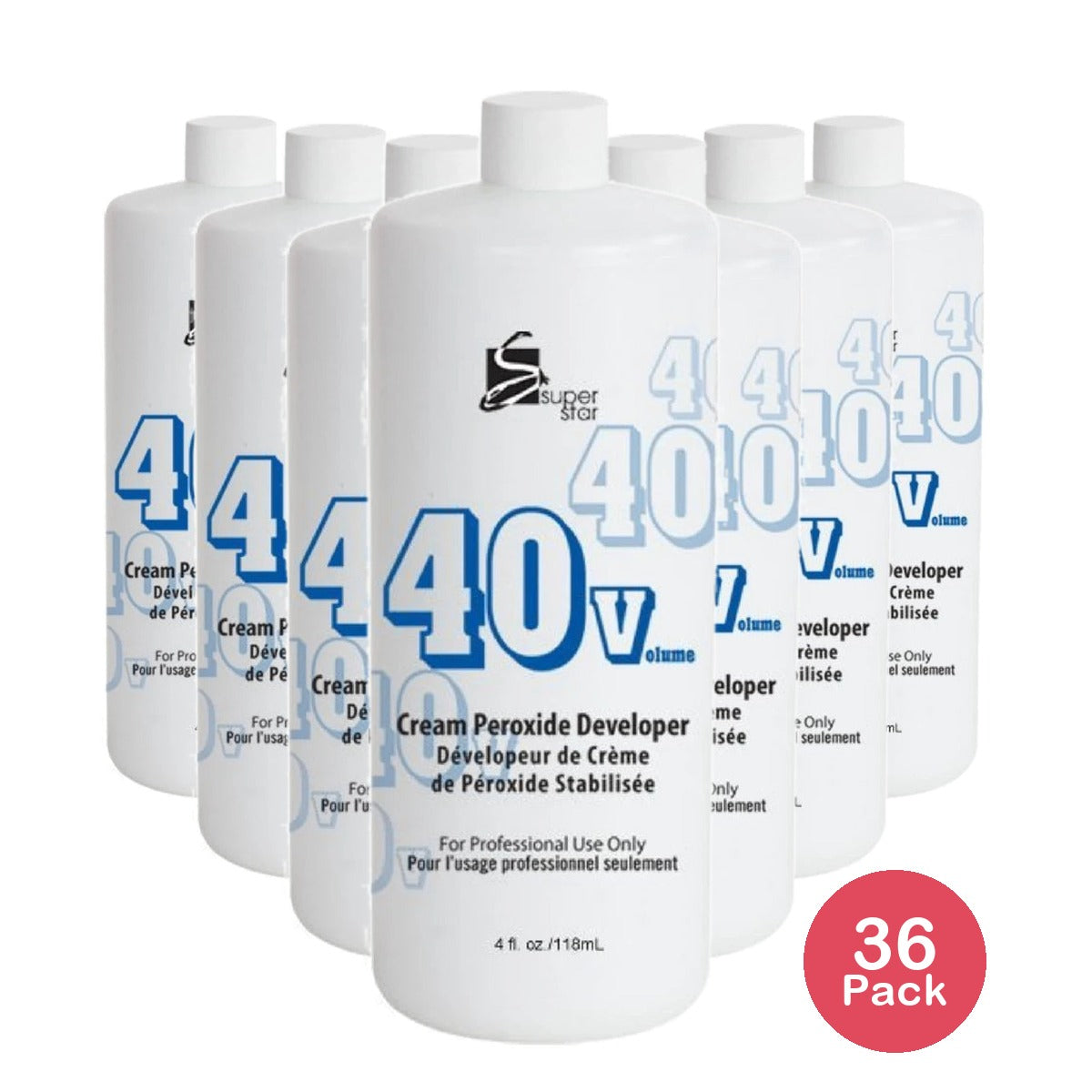 Superstar 40 Volume Cream Peroxide Developer 4 oz (Pack of 36)