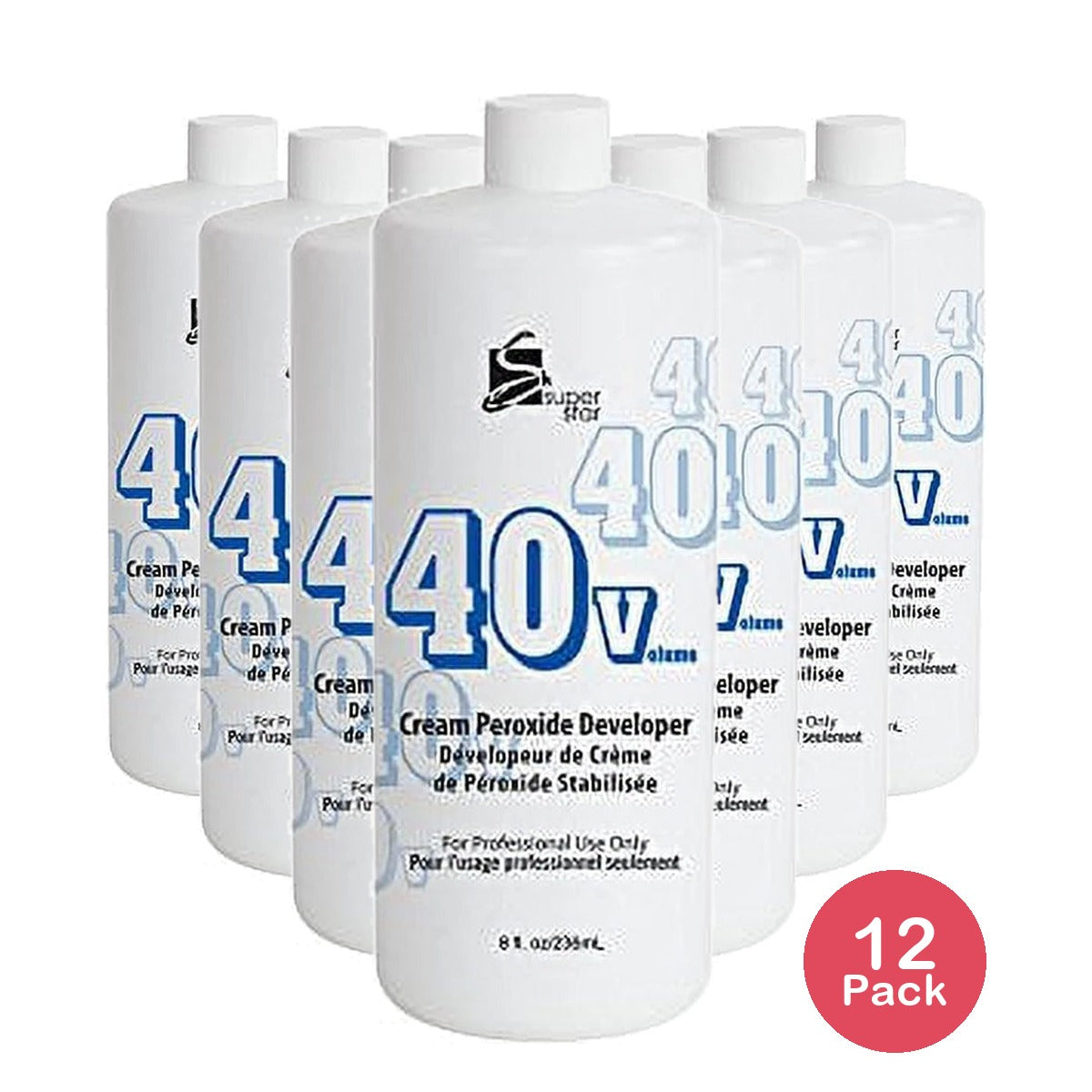 Superstar Stabilized Cream Peroxide Developer 40V HC 8 oz (Pack of 12)