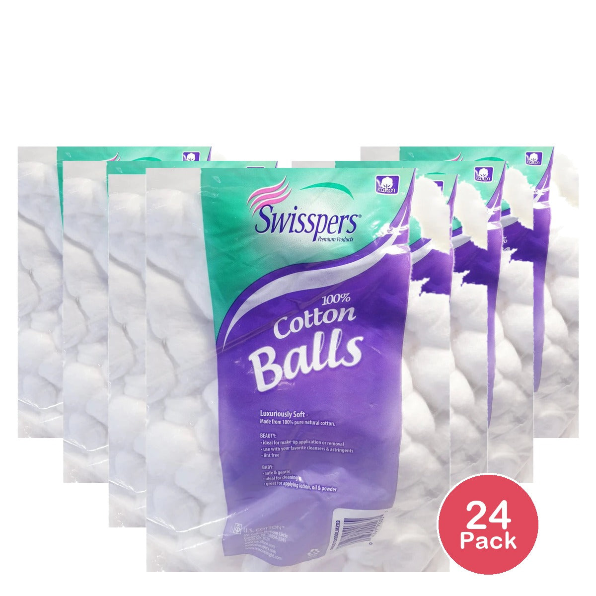 Swisspers Cotton Balls 200 Each (Pack of 24)