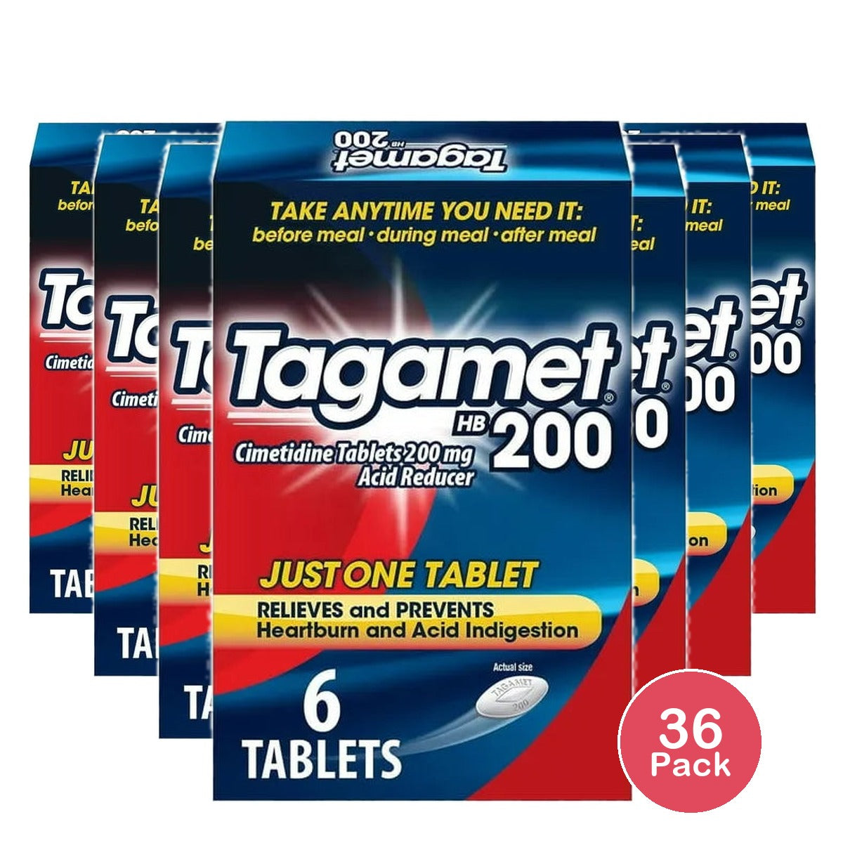 Tagament Hb 200 Mg Acid Reducer Tablets6 Ea 0.48oz (Pack of 36)