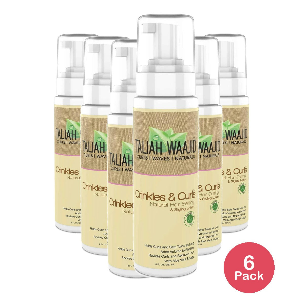 Taliah Waajid Black Earth Products Crinkles and Curls Natural Hair and Loc Styli 8 Fl. Oz (Pack of 6)