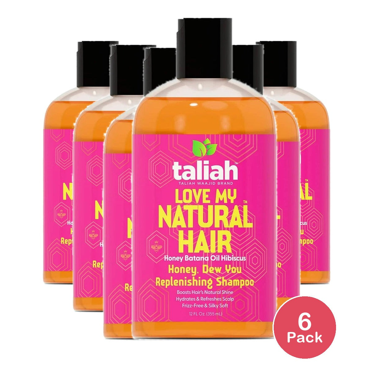 Taliah Waajid Love My Natural Hair Detangling Shampoo with Batana Oil Honey an 12 Fl. Oz (Pack of 6)