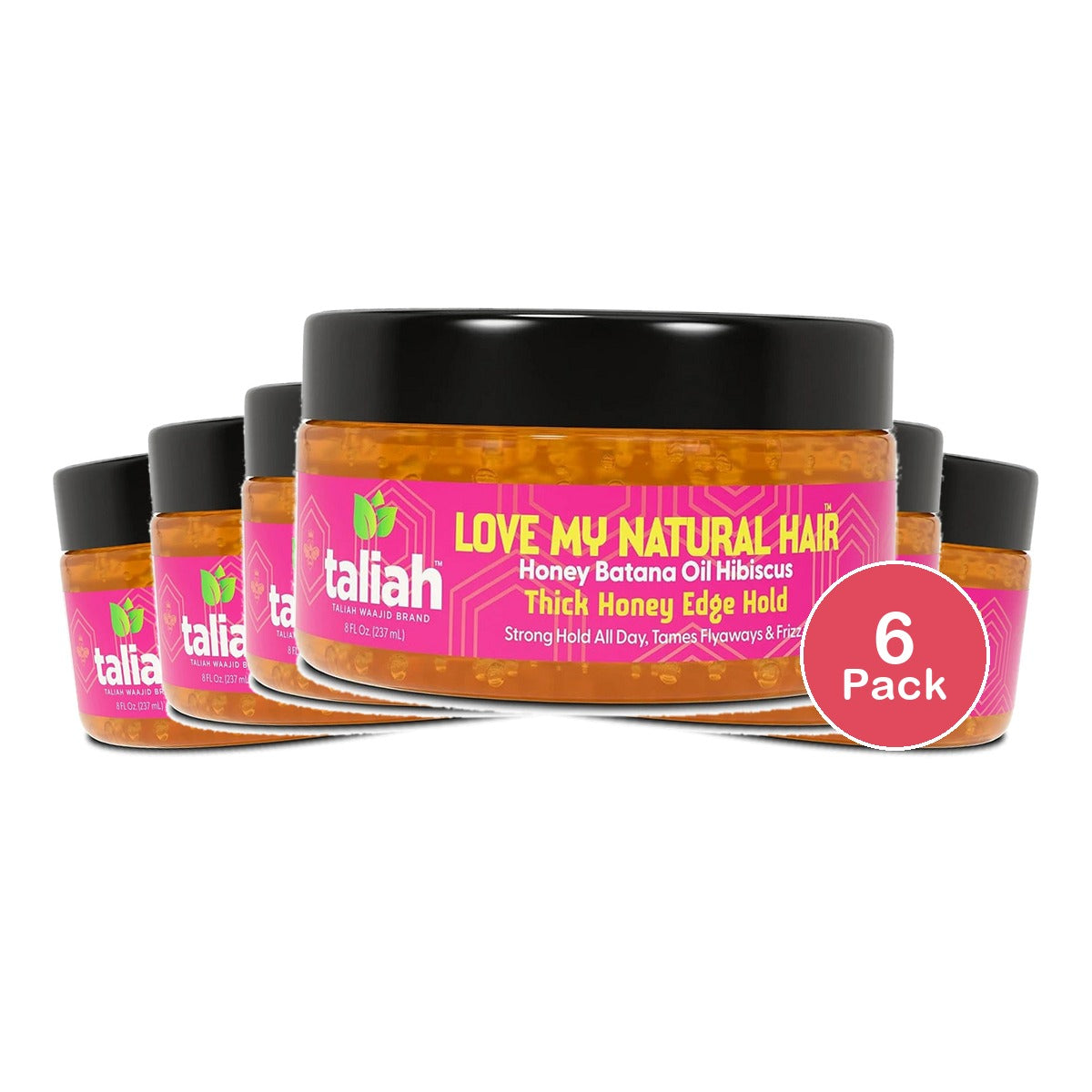 Taliah Waajid Love My Natural Hair Thick Honey Edge Hold Hair Styling Gel with B 8 Fl. Oz (Pack of 6)