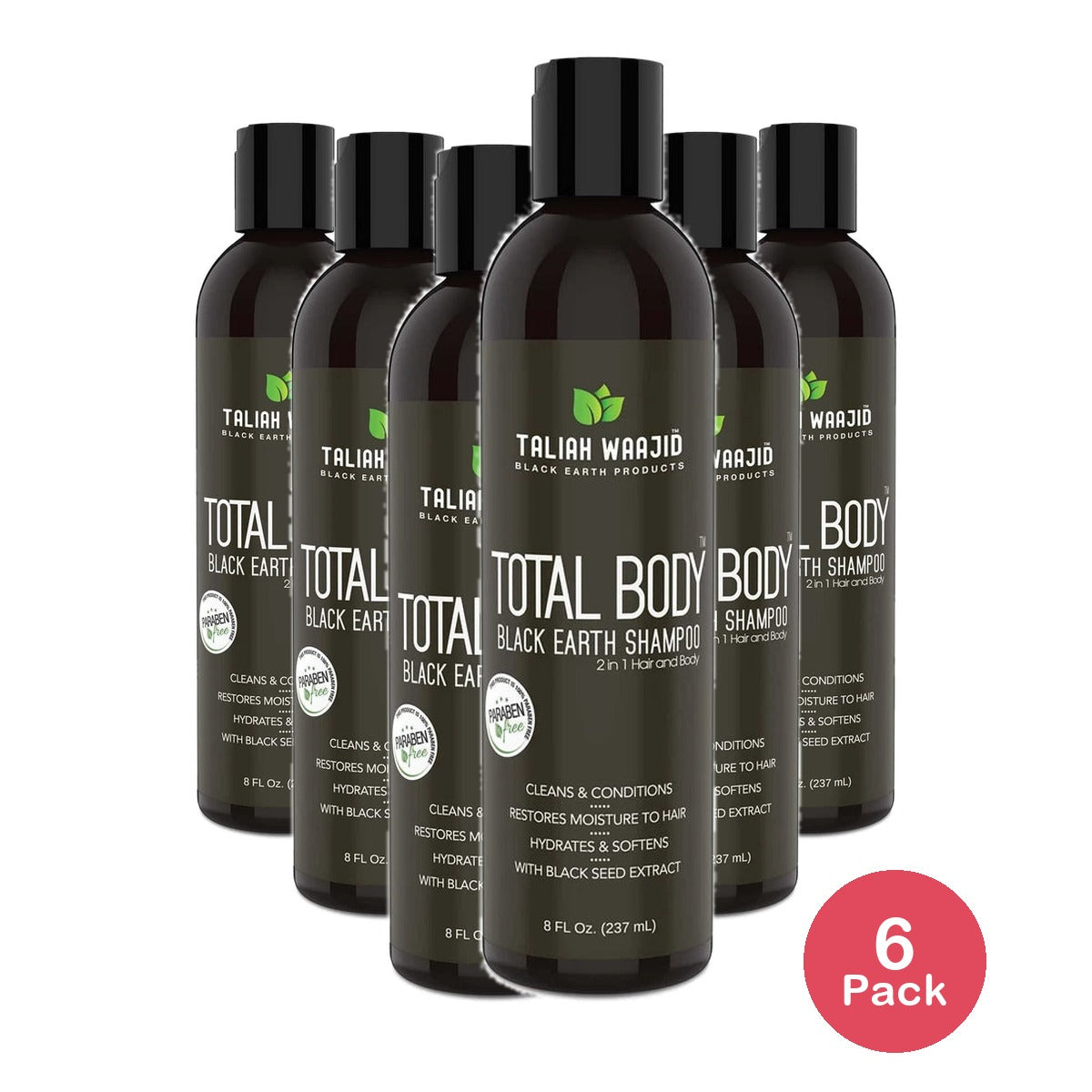 Taliah Waajid Total Body Black Earth Shampoo - 8 fl oz 8 Fl. Oz (Pack of 6)