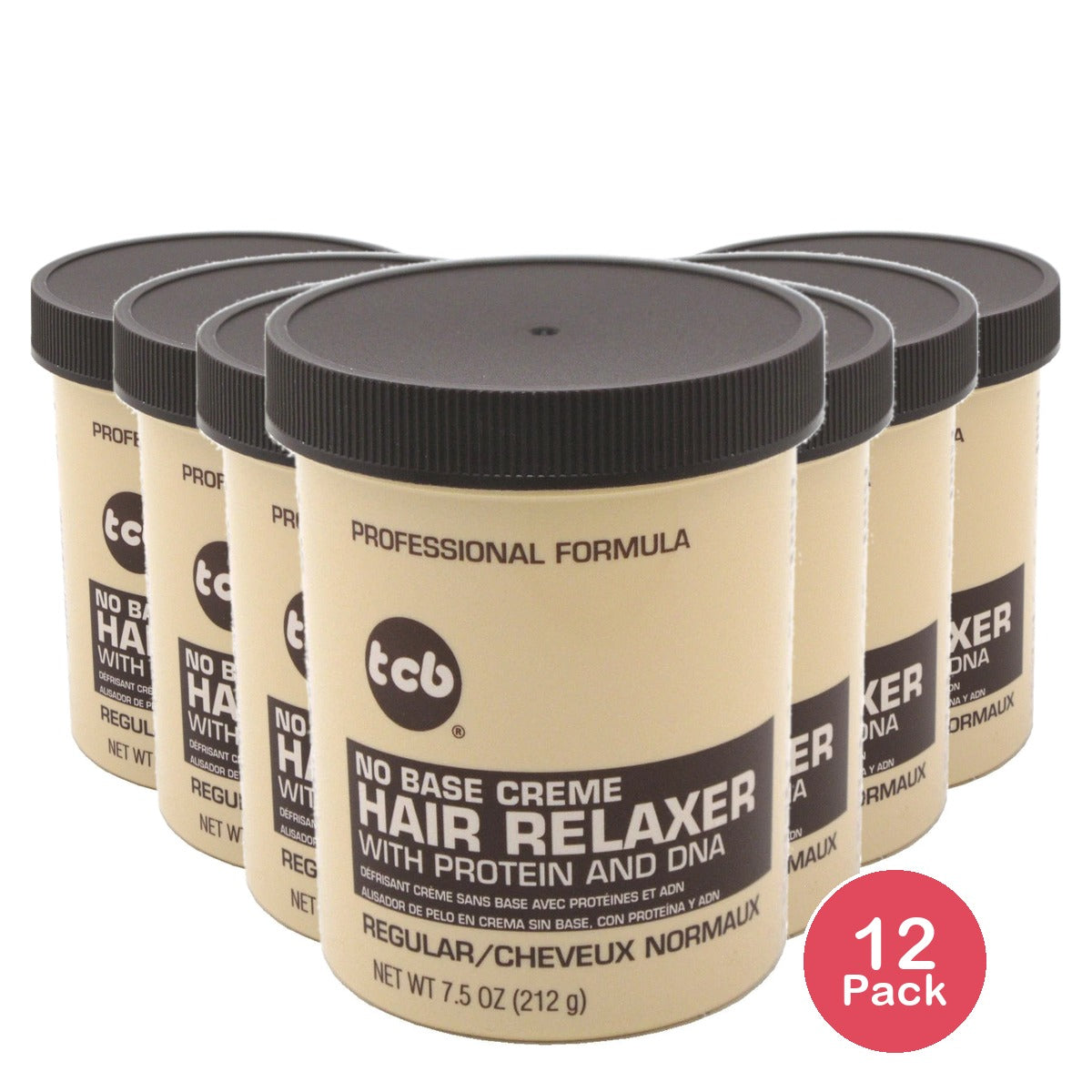 TCB Hair RelAxer No Base Creme Professional Formula Silky Smooth Hair (Pack of 12) 7.5 Oz