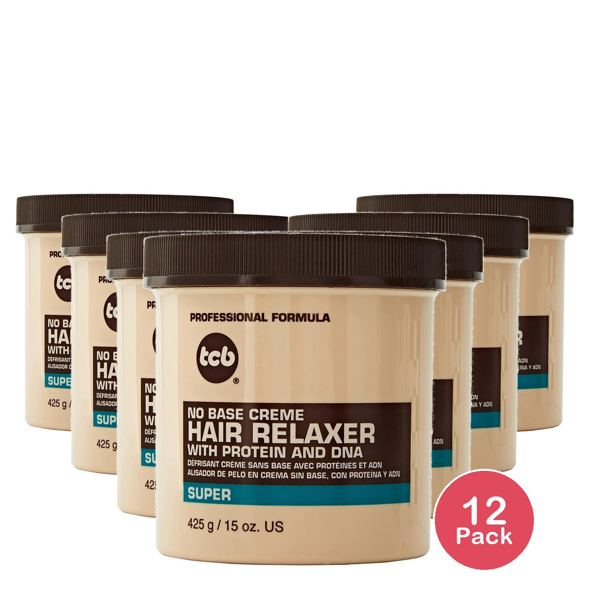 TCB Hair RelAxer No Base Creme Super Jar (Pack of 12) 15 Oz