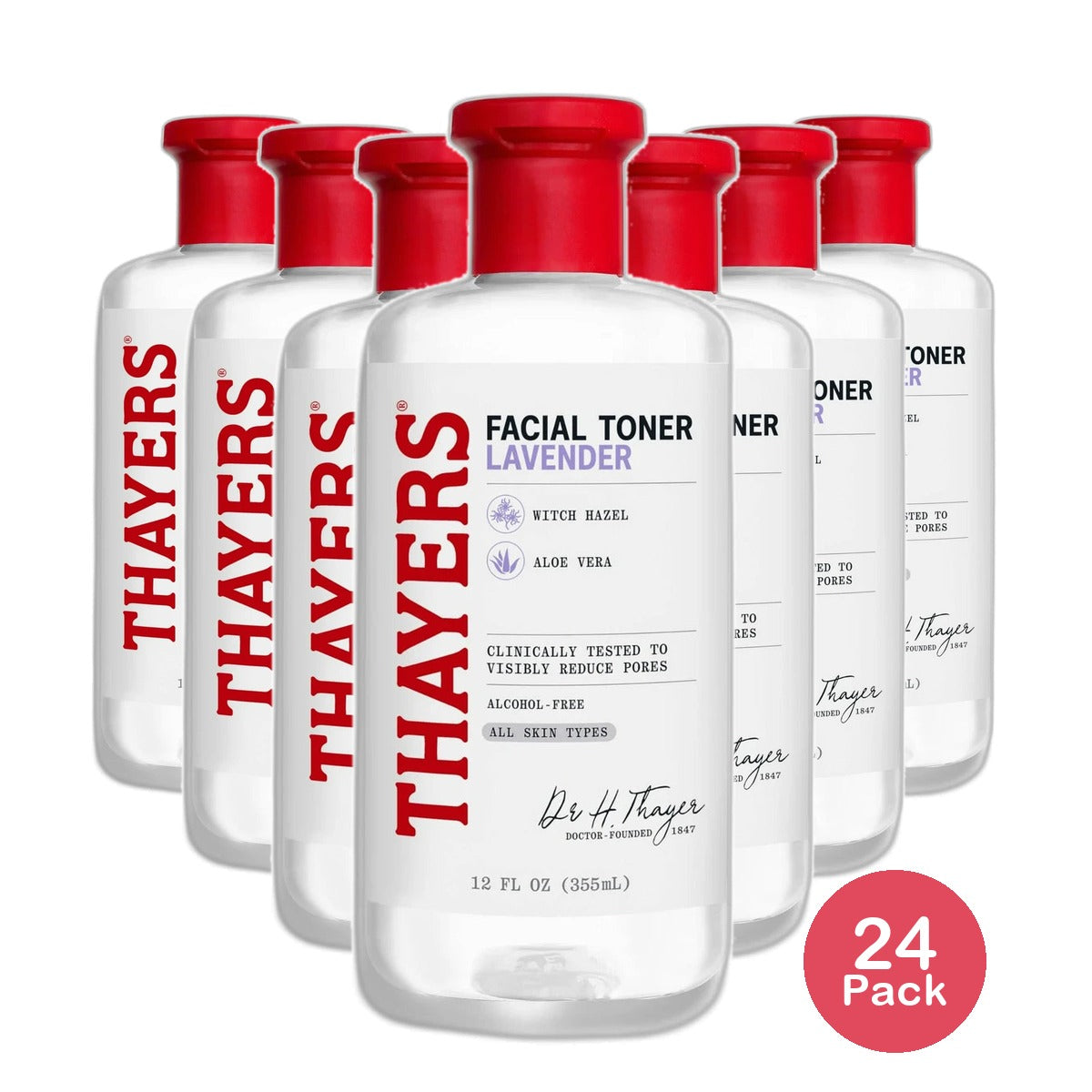 Thayers Witch Hazel Alcohol-Free Toner With Aloe Vera Lavender 12Oz (Pack of 24)