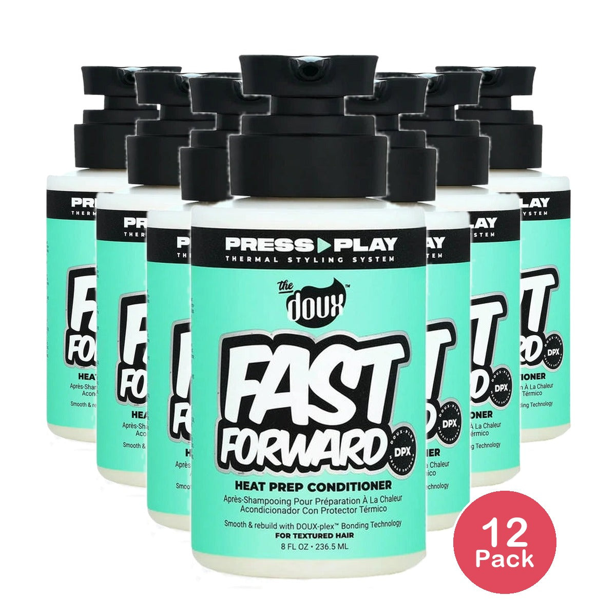 The Doux Fast Forward Heat Prep Conditioner Detangling All Hair Types M (Pack of 12) 8 Fl. Oz