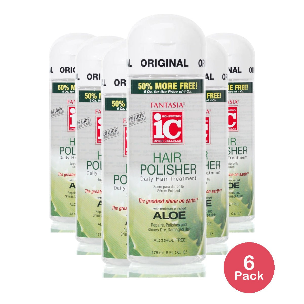 The Fantasia Collection Aloe Hair Polisher Serum 8 Oz (Pack of 6)