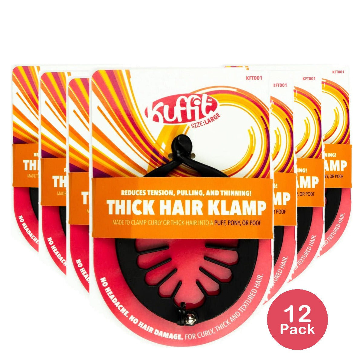 ThePuffCuff Kuffit Thick Hair Klamp (Pack of 12)