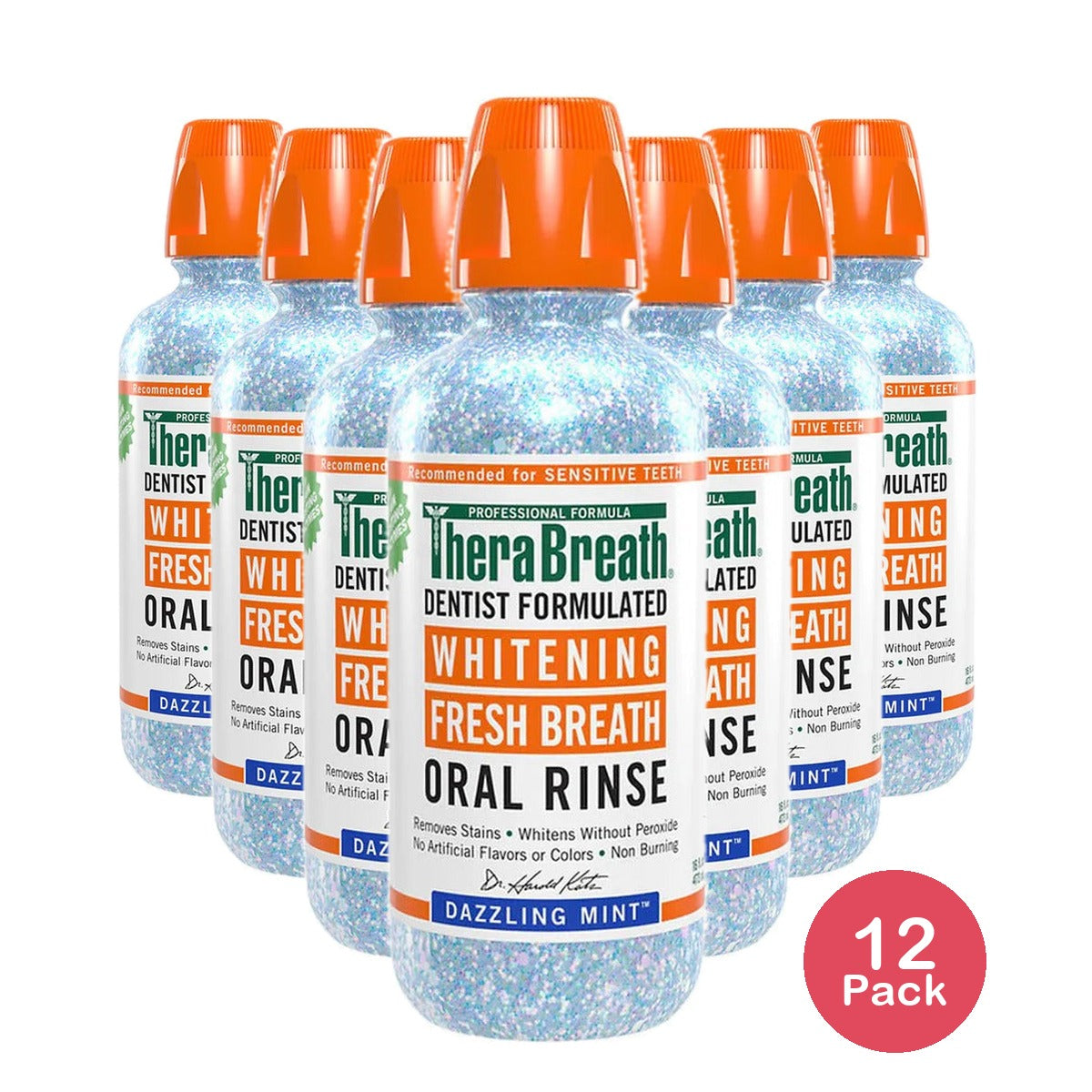 TheraBreath Whitening Mouthwash 16 Fl Oz (Pack of 12)