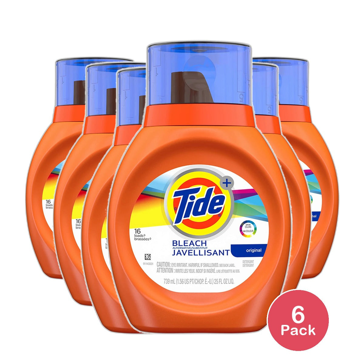 Tide 2X Ultra Liquid Detergent Original 16 Loads 25Oz (Pack of 6)