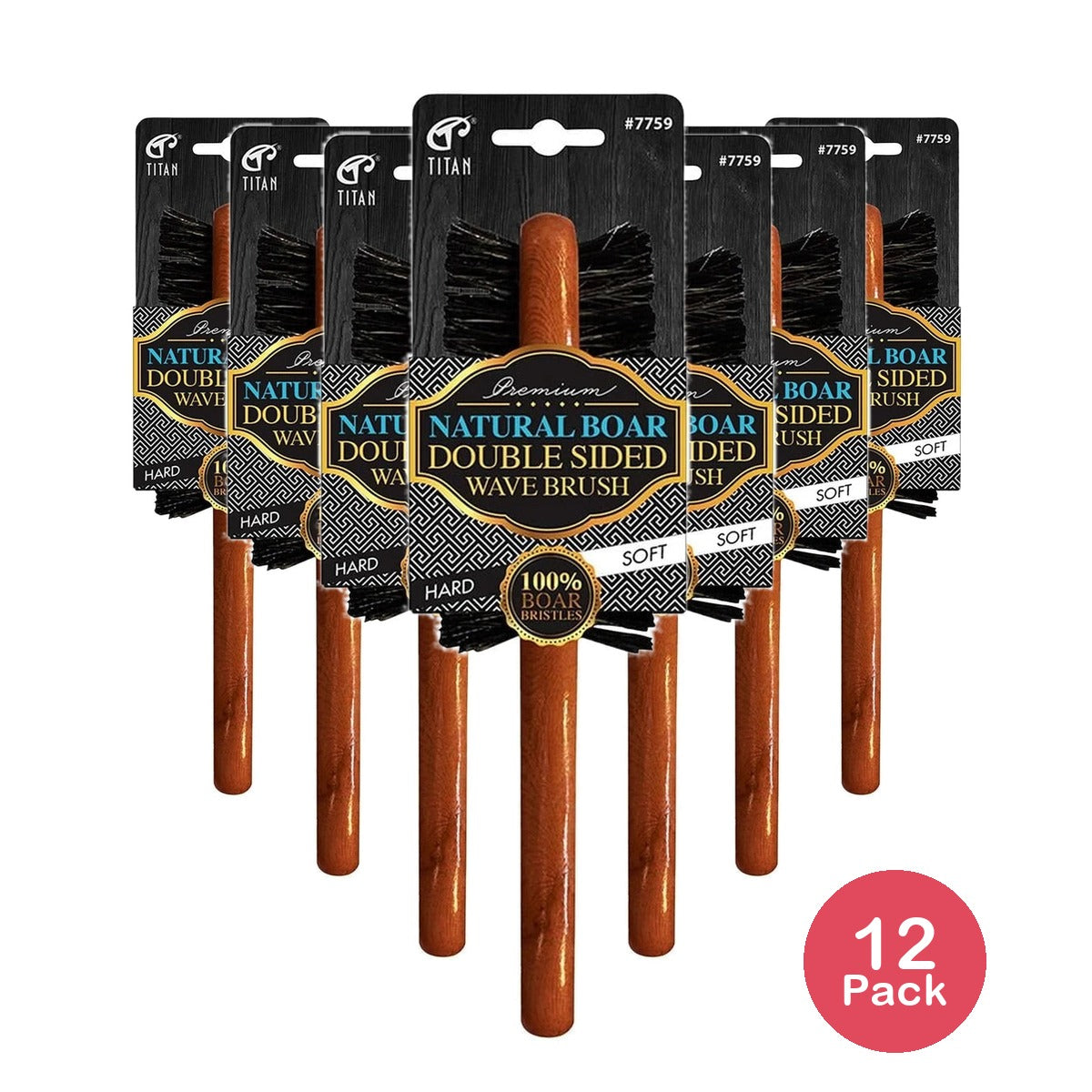 Titan Double Sided Wave Brush nan (Pack of 12)