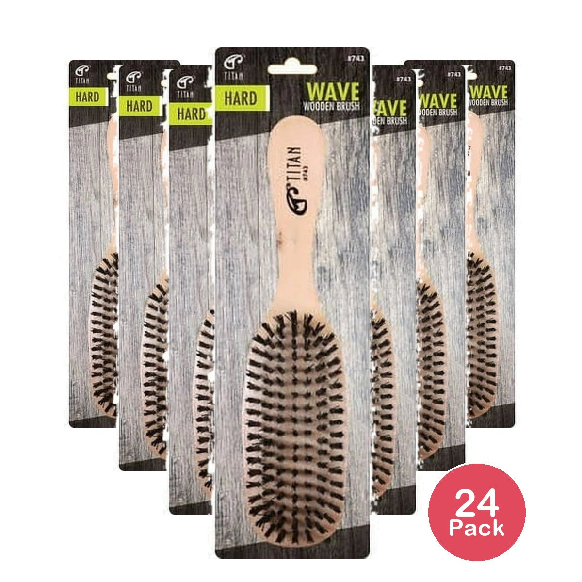 Titan Wave Brush Hrd Brstle Nat Pack of 2 nan (Pack of 24)