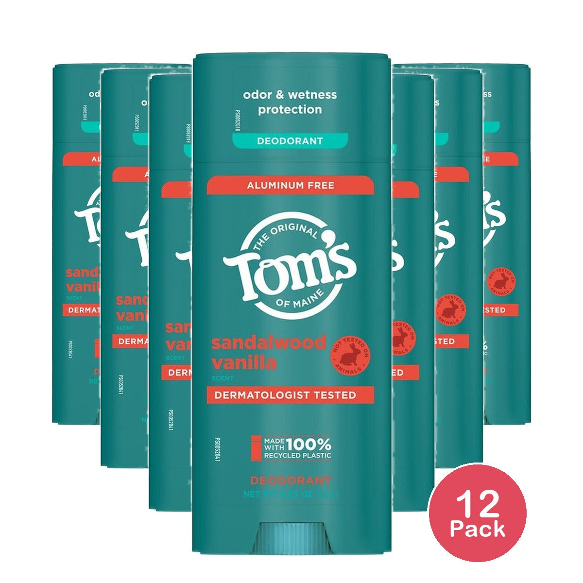 Tom's Of Maine Deodorant Sandalwood Vanilla 3.25 Oz (Pack of 12)