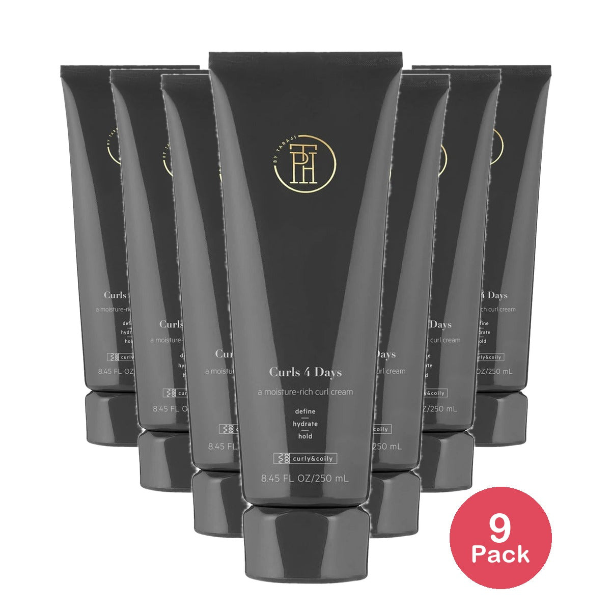 TPH BY TARAJI Curls 4 Days Curl Defining Curl Cream with Shea Butter & Coconut O 8.45 Oz (Pack of 9)