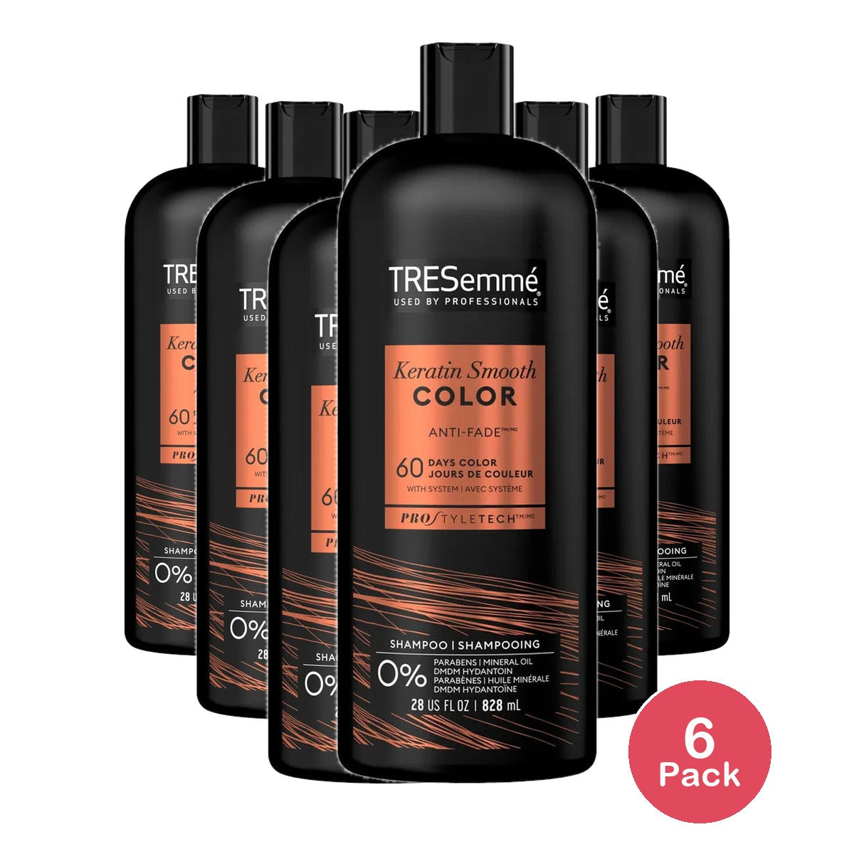 TRESemme Cruelty-Free Keratin Smooth Color Sulfate-Free Shampoo 28 Oz (Pack of 6)