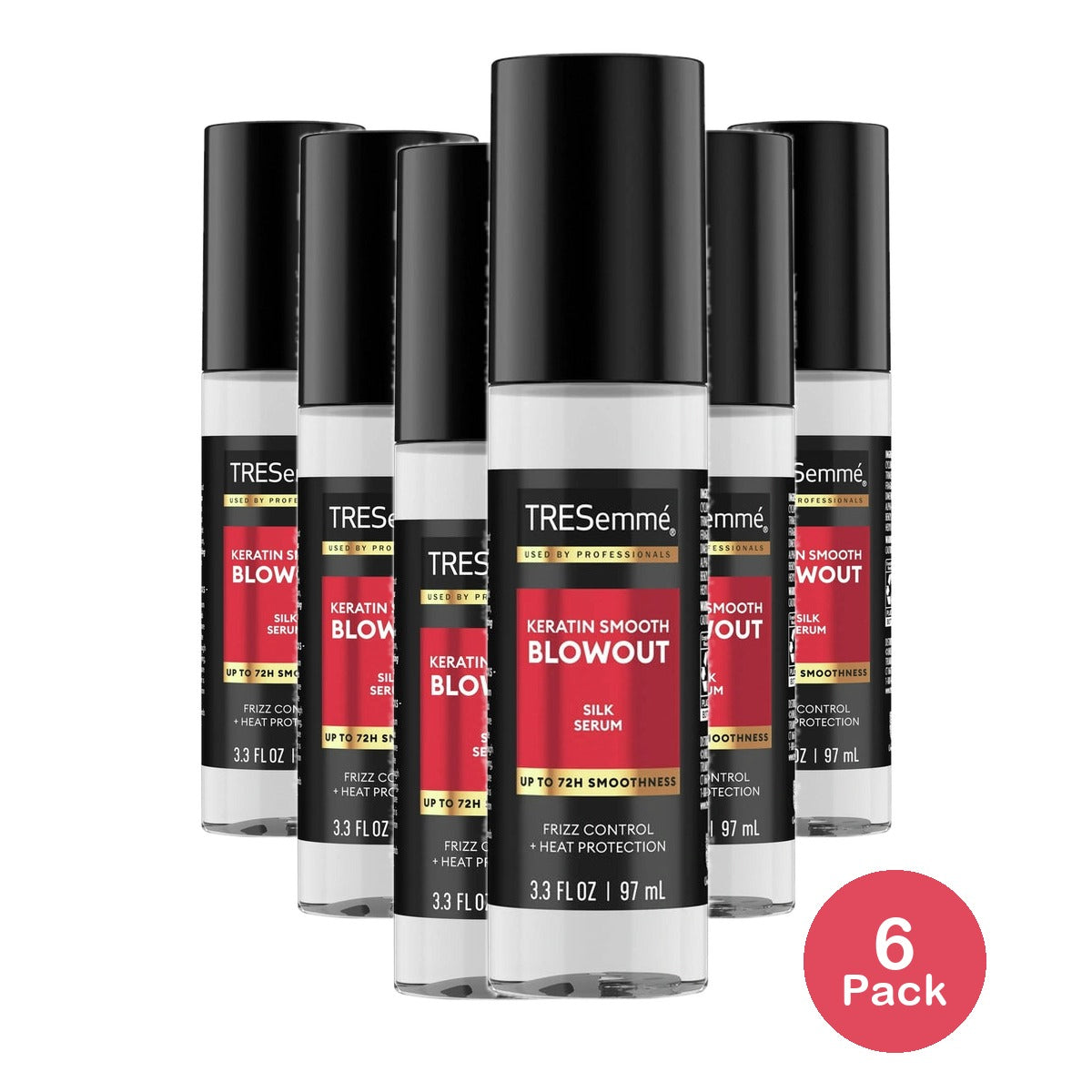 Tresemme Weightless Silk Serum for Intense Salon-Level Shine Keratin Smooth with 3.3 oz (Pack of 6)