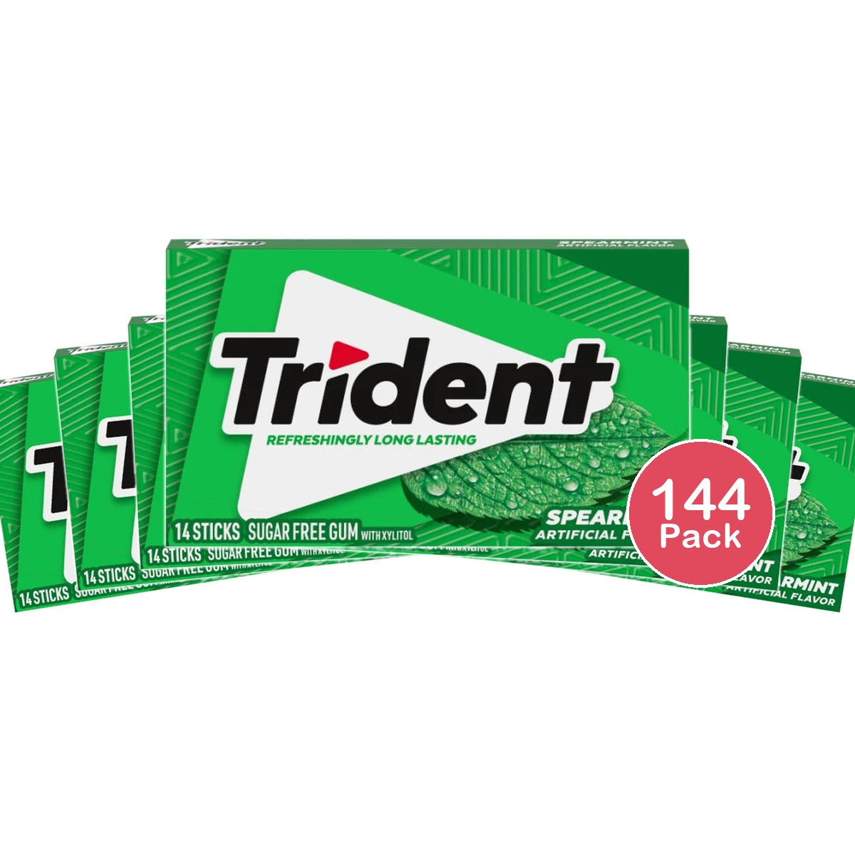 Trident Spearmint Sugar Free Gum - 14 Ct (Pack of 144)