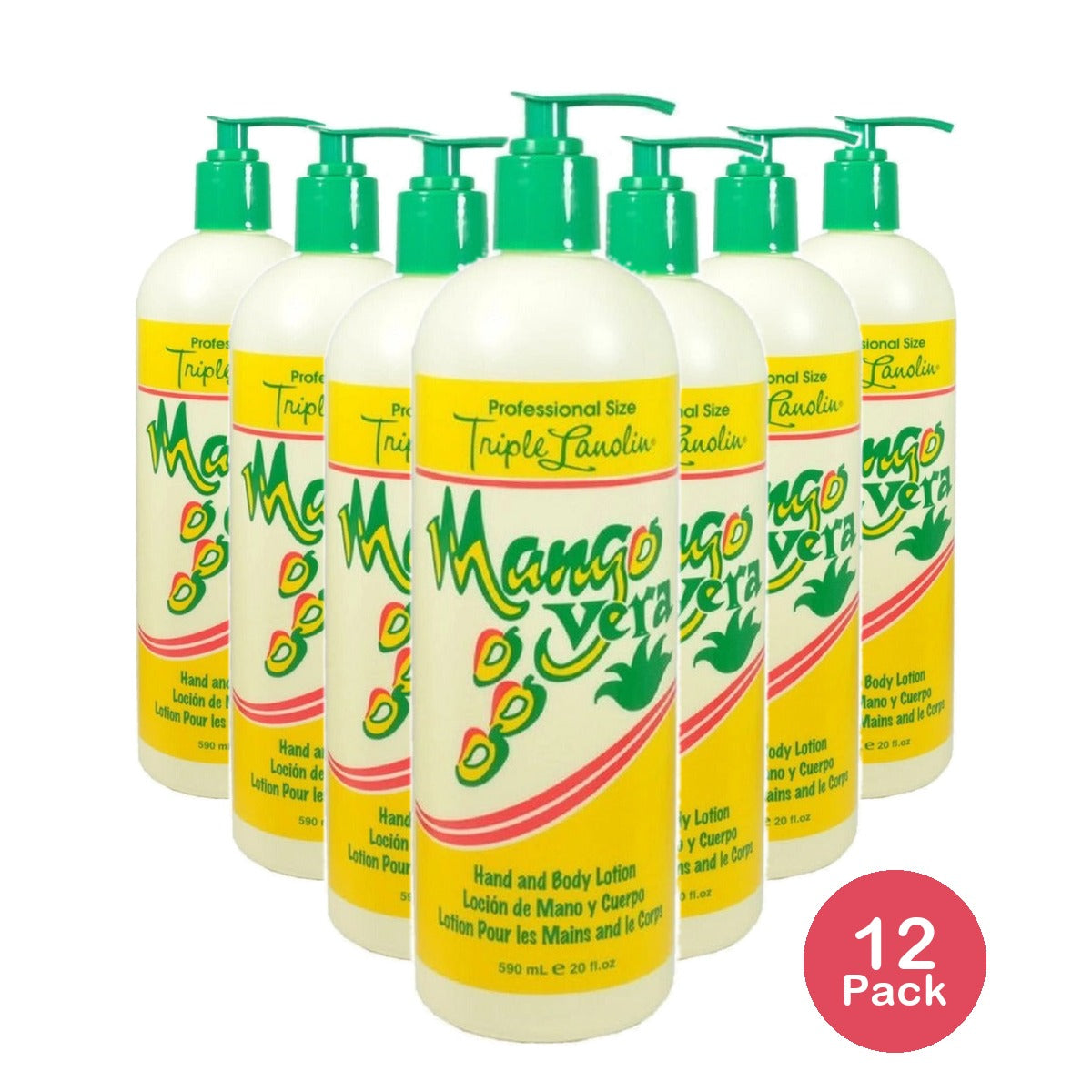 Triple Lanolin Mango Vera Hand & Body Lotion 20 Oz (Pack of 12)