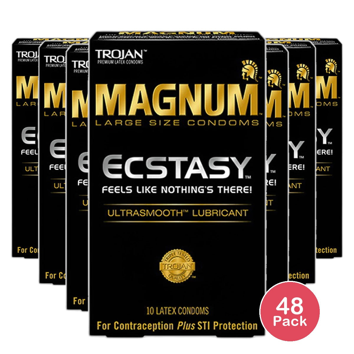 Trojan Magnum Ultrasmooth Lubricant Large Size Condoms0.8oz (Pack of 48)