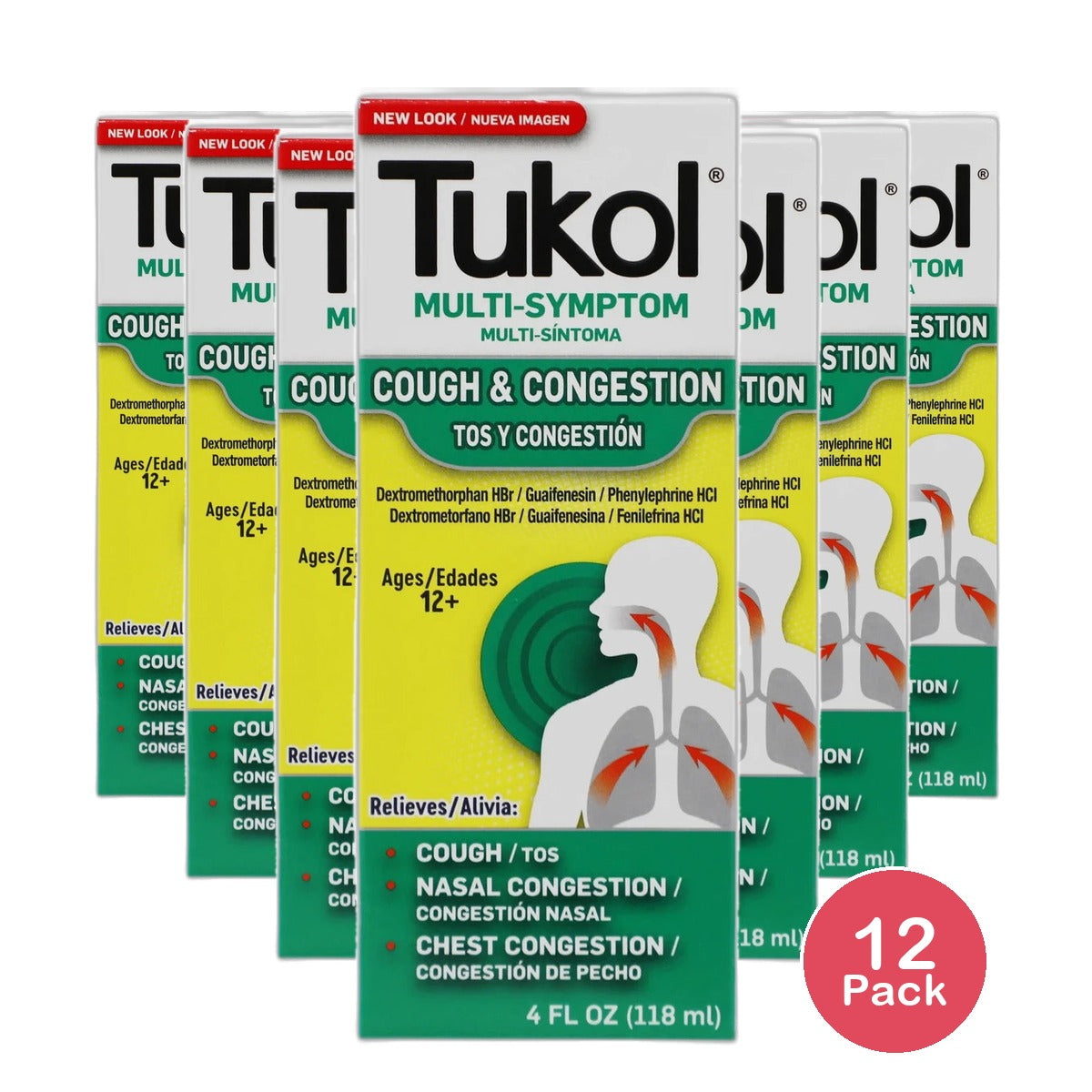 Tukol Adult Maximum Strength Multi Symptom Cold Syrup 4Oz (Pack of 12)