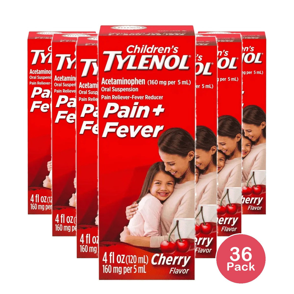 Tylenol Childrens Pain Reliever And Fever Reducer Cherry Flavor 4Oz (Pack of 36)