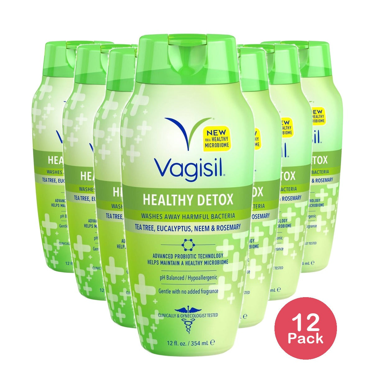 Vagisil Healthy Detox All Over Body Wash 12 Oz (Pack of 12)
