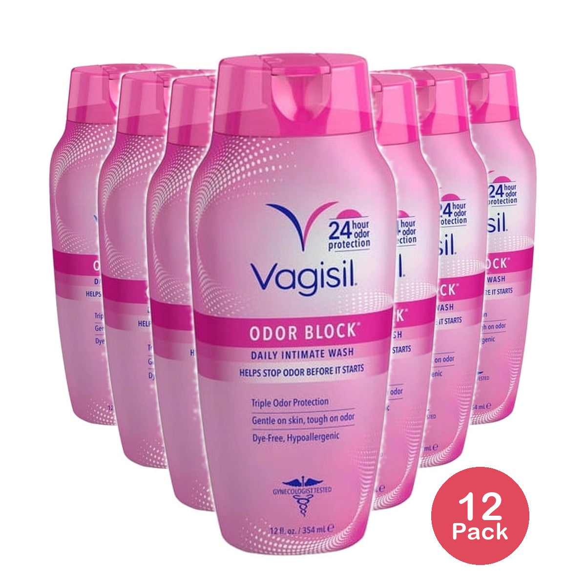 Vagisil Odor Block Daily Intimate Vaginal Feminine Wash 12 OZ (Pack of 12)