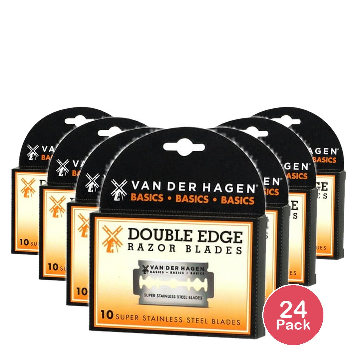 Van Der Hagen Double Edge Razor Blades 10 Count (Pack of 24)