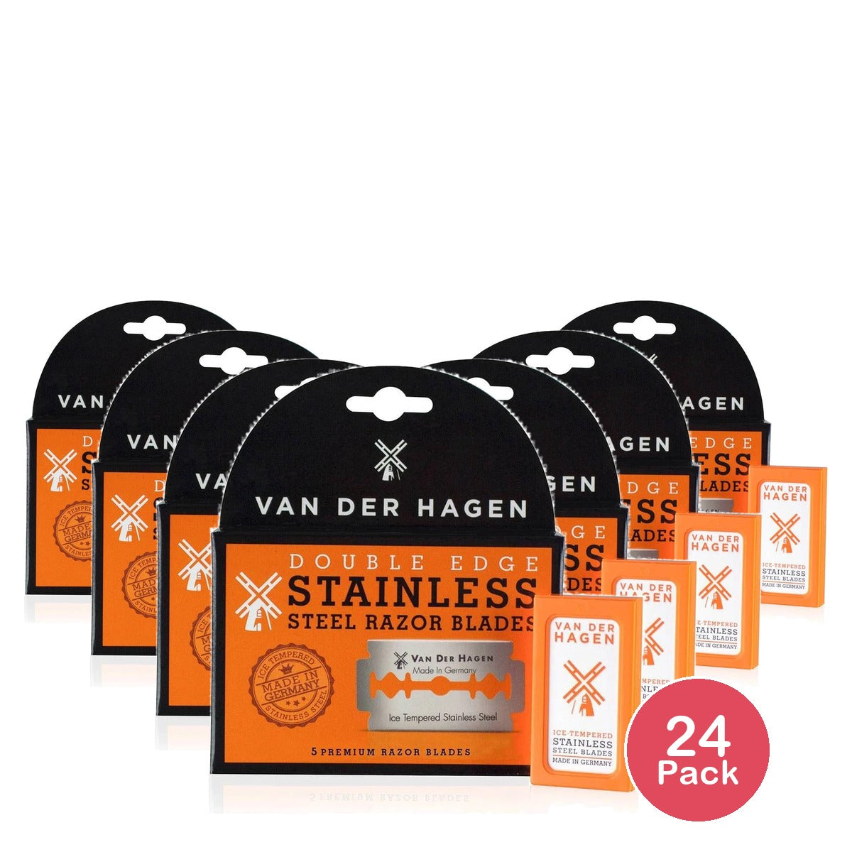Van Der Hagen Double Edge Razor Blades Stainless Steel (Pack of 24)
