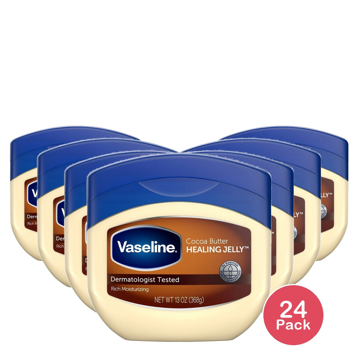 Vaseline Cocoa Butter Healing Petroleum Jelly - 13 Oz (Pack of 24)