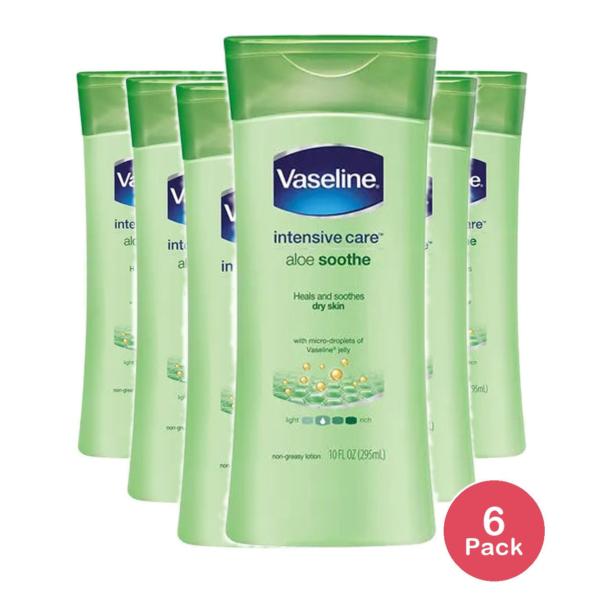 Vaseline Intensive Care Body Lotion Aloe Soothe 10Oz (Pack of 6)