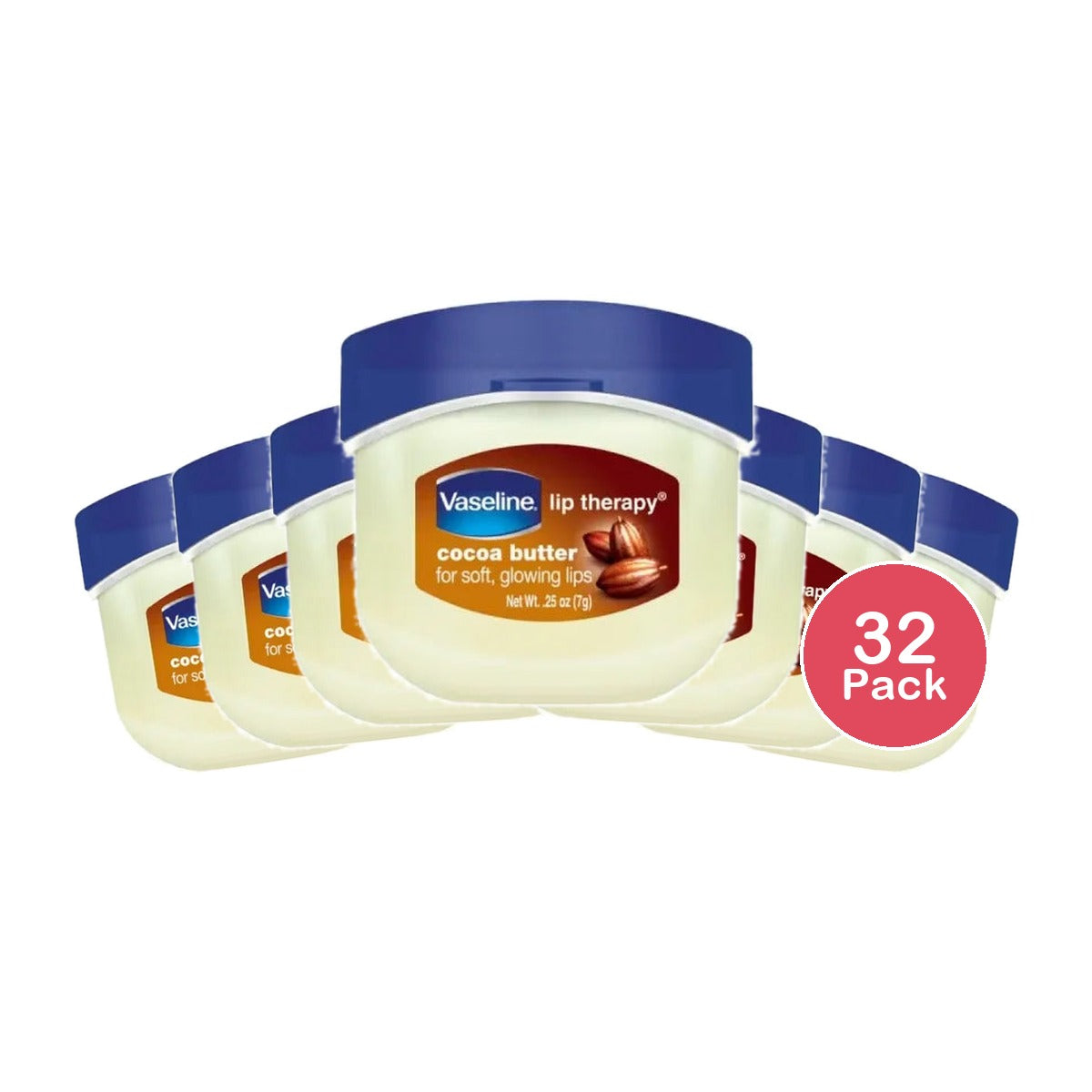 Vaseline Lip Therapy Cocoa Butter 0.25 Oz (Pack Of 32)