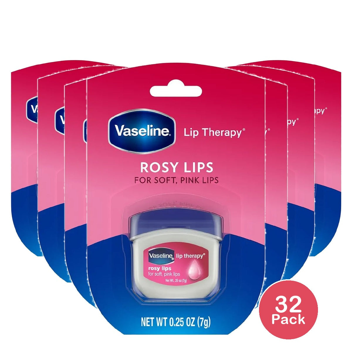 Vaseline Lip Therapy Rosy Lips0.25Oz (Pack Of 32)