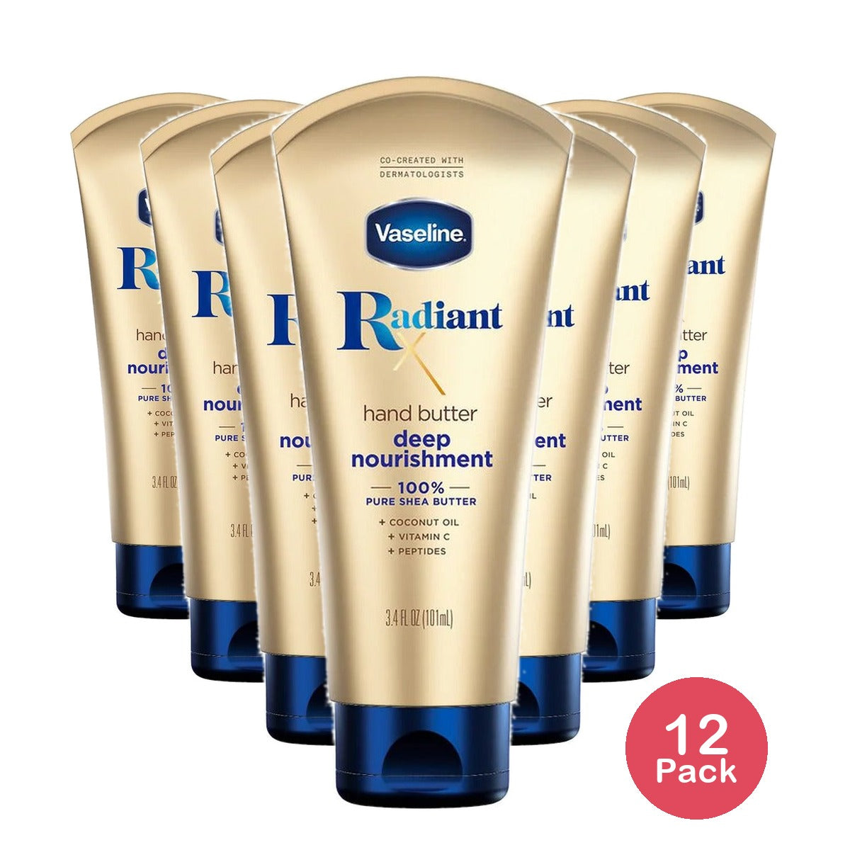 Vaseline Radiant X Deep Nourishment Hand Butter 3.4 Oz (Pack of 12)