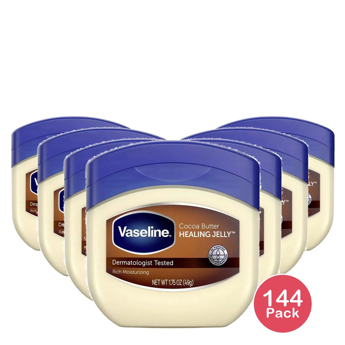 Vaseline Rich Conditioning Petroleum Jelly Cocoa Butter 1.75Oz (Pack of 144)