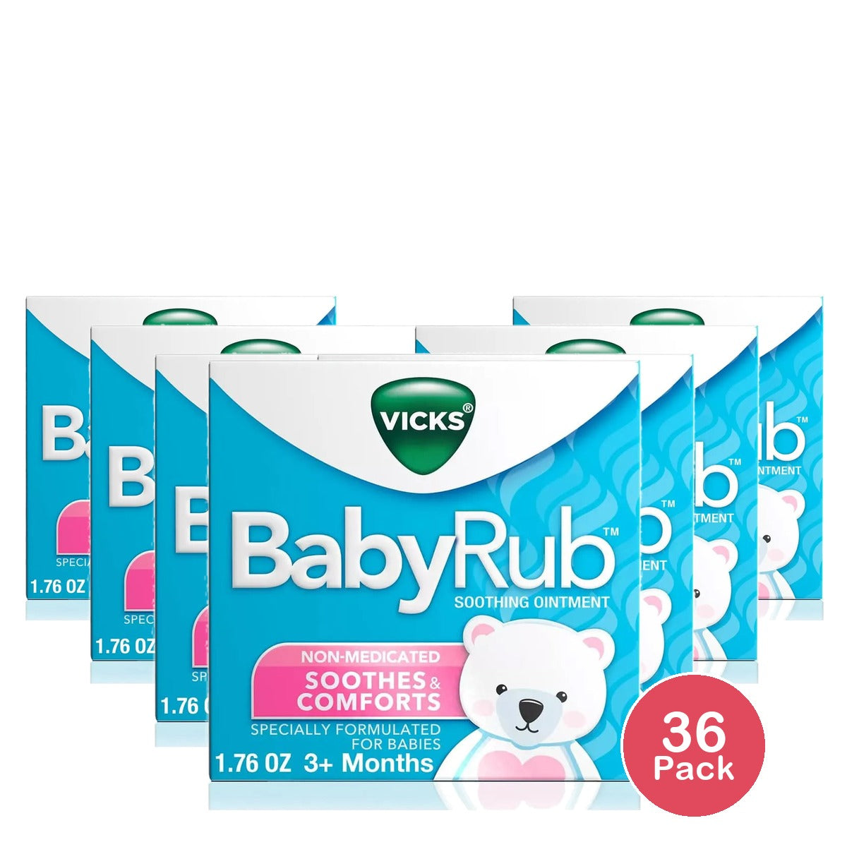 Vicks Baby Rub Soothing Comfort For Babies Ointment 1.76Oz (Pack of 36)