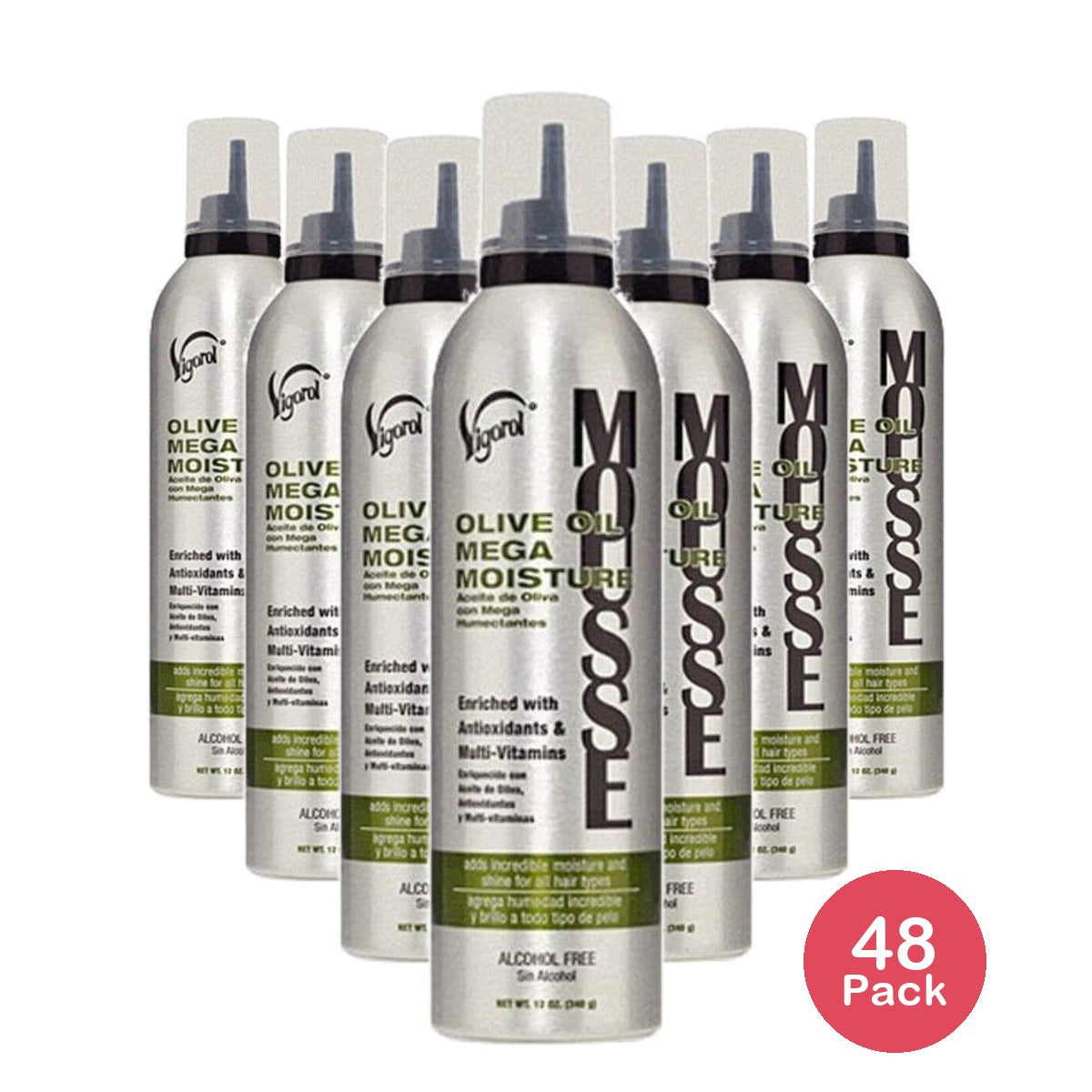 Vigorol Olive Oil Mega Moisture Mousse 2.5 Oz (Pack of 48)