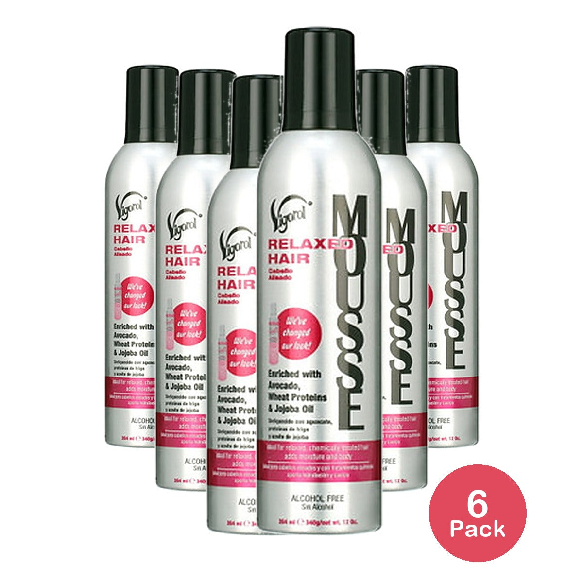 Vigorol Relaxed Hair Mousse 12 Oz (Pack of 6)