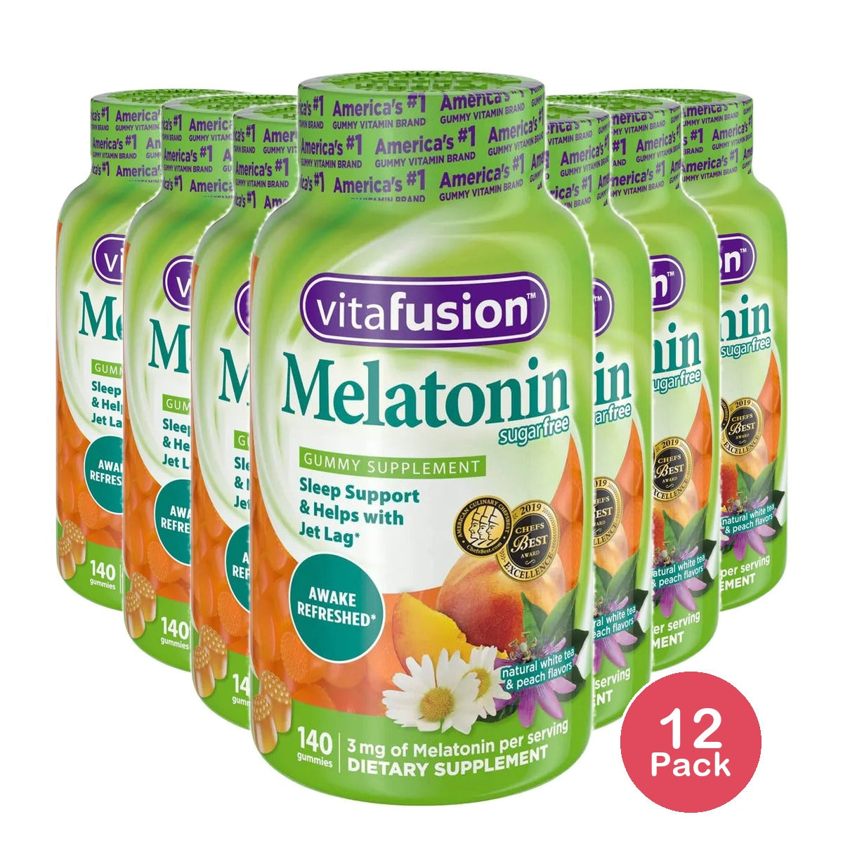 Vitafusion Melatonin Gummy Vitamins 140 Count 13.68oz (Pack of 12)