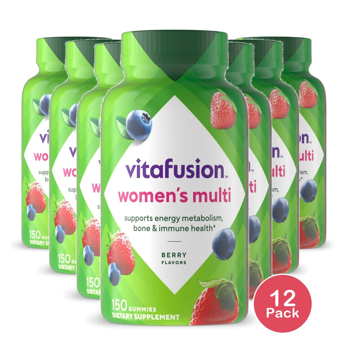 Vitafusion Women's Gummy Vitamins, Natural Berry Flavors (Pack of 12)