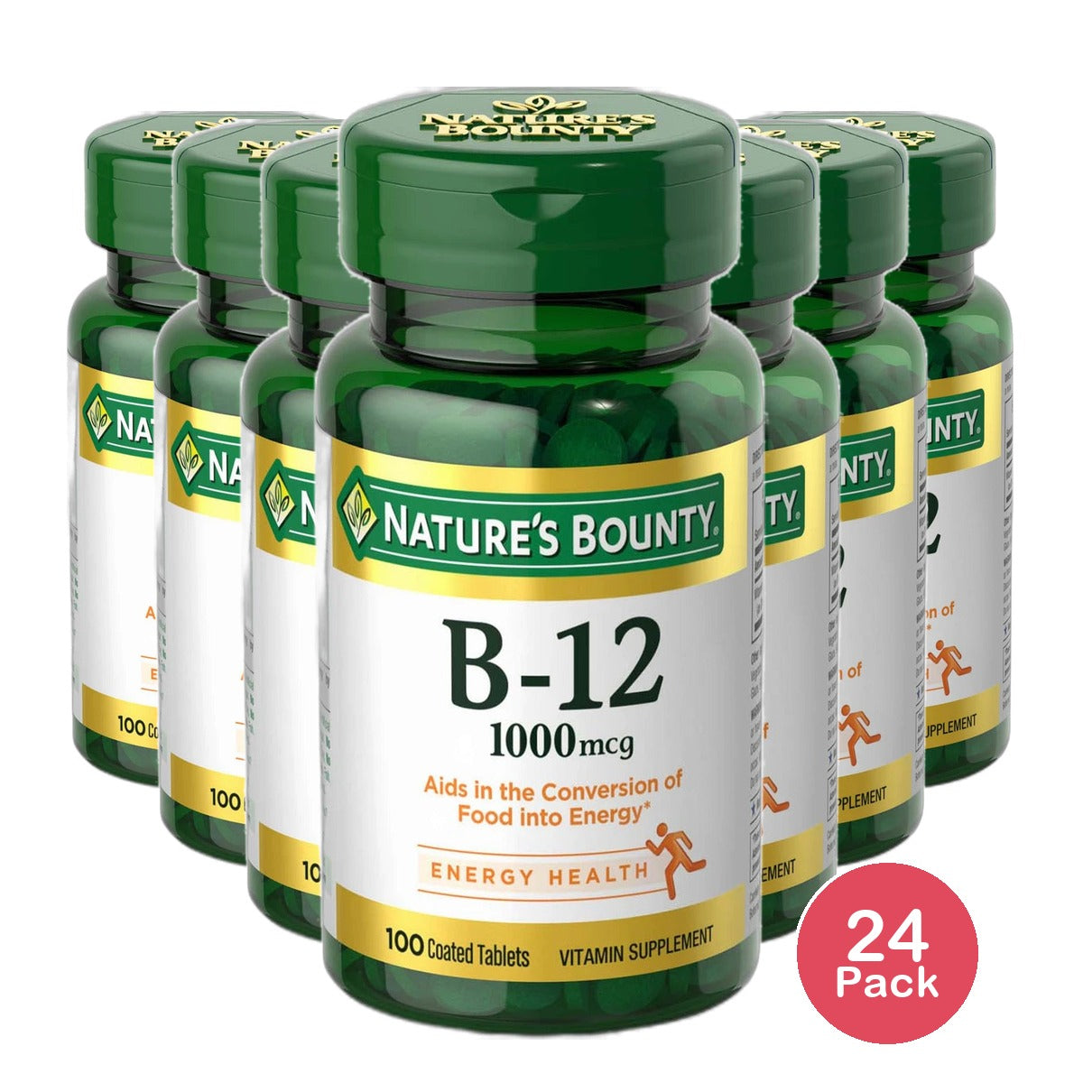 Vitamin B-12 1000 Mcg Tablets By Natures Bounty100 Tablets 1.6Oz (Pack of 24)